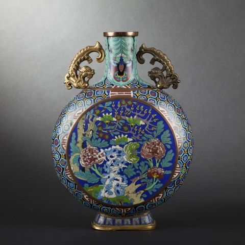 Expertissim - Decorative flask-Expertissim-Gourde en émaux cloisonnés. Chine, fin XIXe siècle