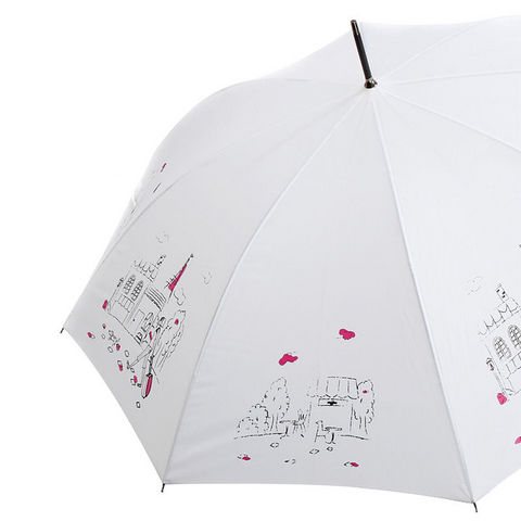 WHITE LABEL - Umbrella-WHITE LABEL-Parapluie droit Femme manche canne en caoutchouc m