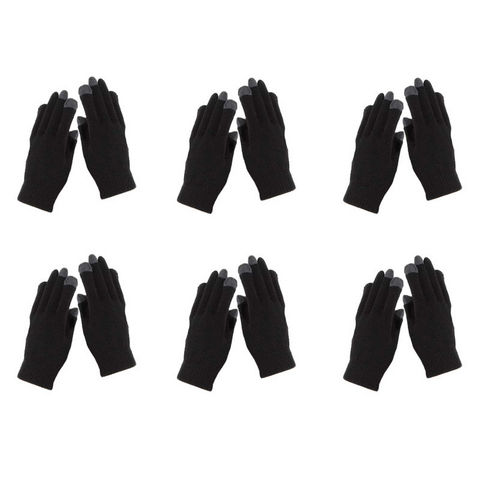 WHITE LABEL - Gloves-WHITE LABEL-6 paires de gants extensibles pour écran tactile M
