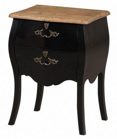 MOOVIIN - Bedside table-MOOVIIN-Chevet baroque noir style louis xv 45x36x62cm