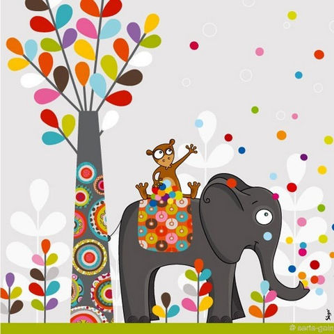 SERIE GOLO - Children's picture-SERIE GOLO-Toile imprimée confettis 60x60cm