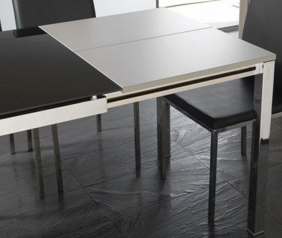 WHITE LABEL - Rectangular dining table-WHITE LABEL-Table repas extensible MAJESTIC 130 x 80 cm wenge 