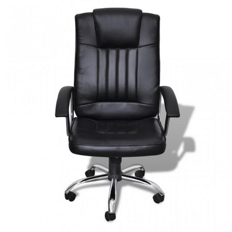 WHITE LABEL - Executive armchair-WHITE LABEL-Fauteuil de bureau cuir noir classique