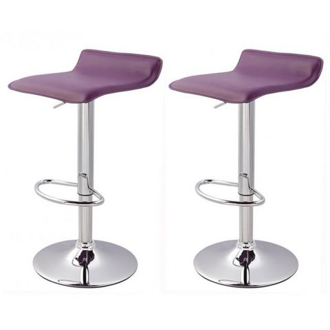 WHITE LABEL - Bar stool-WHITE LABEL-Lot de 2 Tabourets de bar violet