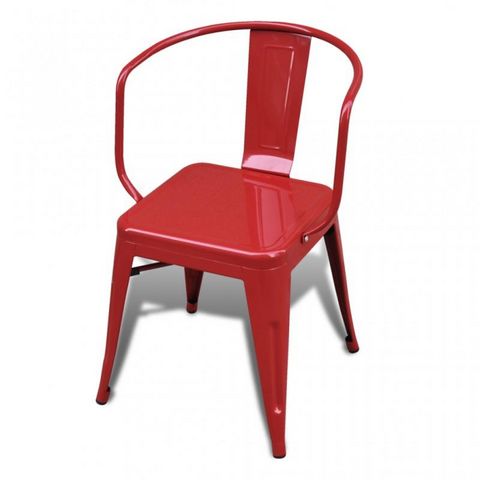 WHITE LABEL - Chair-WHITE LABEL-6 chaises de salle à manger acier factory