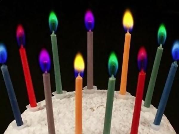 WHITE LABEL - Birthday Candle-WHITE LABEL-Lot de 12 bougies : flamme colorée objet deco mais