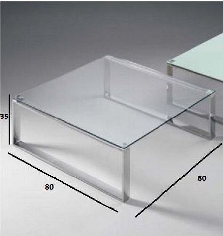 WHITE LABEL - Square coffee table-WHITE LABEL-Table basse ZOE design en verre carré