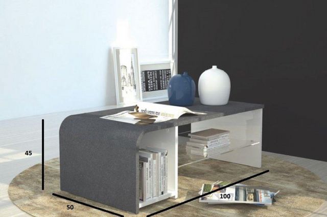 WHITE LABEL - Rectangular coffee table-WHITE LABEL-Table basse / meuble TV S-TIME design effet marbre