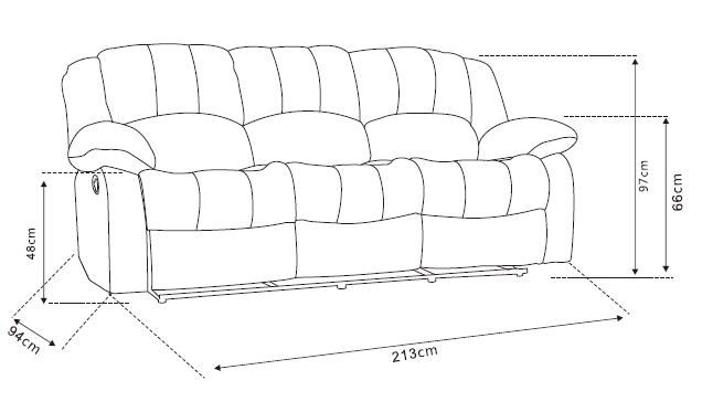 WHITE LABEL - Living room-WHITE LABEL-Ensemble fauteuil en tissu 3+2+1 relax coloris bei