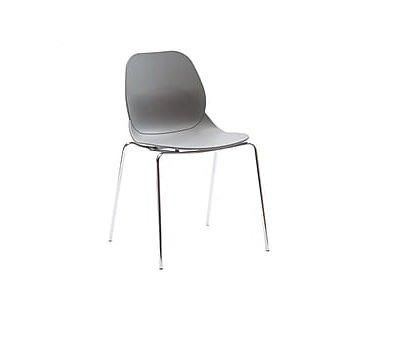WHITE LABEL - Chair-WHITE LABEL-Chaises SHELL METAL design gris