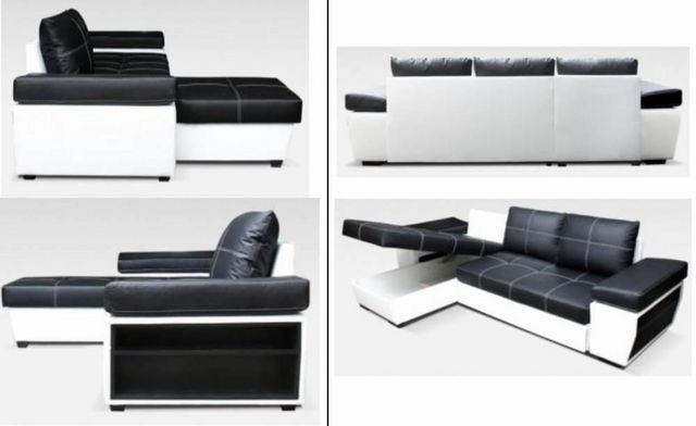 WHITE LABEL - Adjustable sofa-WHITE LABEL-Canapé d'angle gigogne convertible express VICTOR