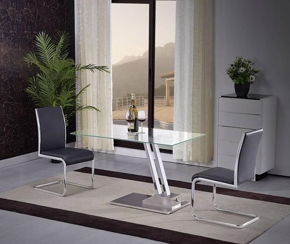 WHITE LABEL - Liftable coffee table-WHITE LABEL-Table basse relevable STEP en verre transparente s