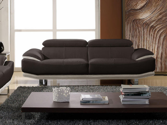 WHITE LABEL - 2-seater Sofa-WHITE LABEL-Canapé Cuir 2 places OSMOZ