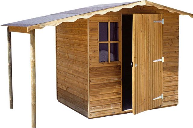 Cihb - Wood garden shed-Cihb-Abri de jardin en pin 3m² Supra Avec bûcher