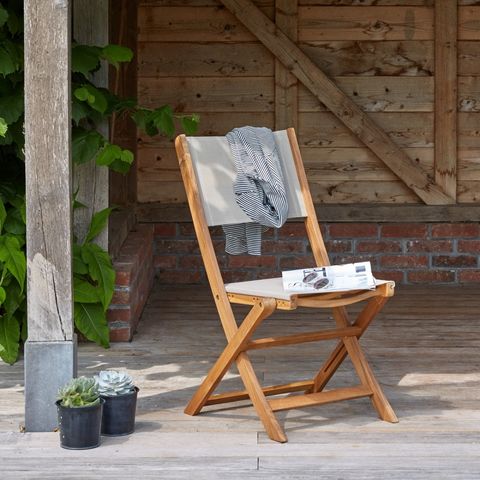 BOIS DESSUS BOIS DESSOUS - Garden chair-BOIS DESSUS BOIS DESSOUS-Chaise en bois d'acacia FSC et textilène