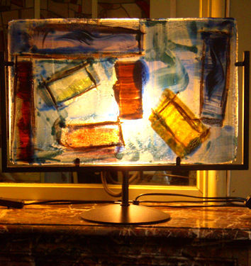 SOPHIE BERECZ - Table lamp-SOPHIE BERECZ-Vitrail Fusing