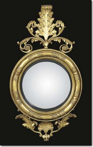 CHAPPELL & MCCULLAR - Mirror-CHAPPELL & MCCULLAR-Regency giltwood and ebonised convex mirror