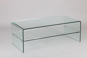 WHITE LABEL - table basse cristallisa en verre - Rechteckiger Couchtisch
