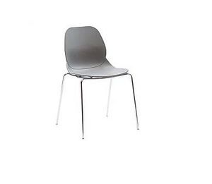 WHITE LABEL - chaises shell metal design gris - Stuhl