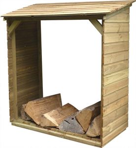 Cihb - abri bûches en bois avec plancher tim - Kaminholzregal