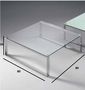 Couchtisch quadratisch-WHITE LABEL-Table basse ZOE design en verre carré