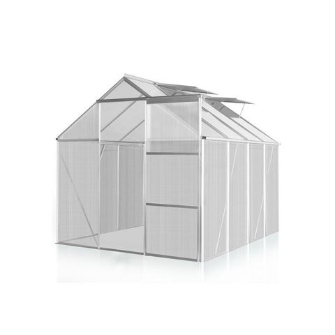 WHITE LABEL - Gewächshaus-WHITE LABEL-Serre polycarbonate 260 x 190 cm 5 m2