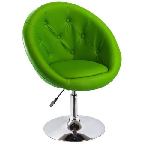 WHITE LABEL - Rotationssessel-WHITE LABEL-Fauteuil lounge pivotant cuir vert