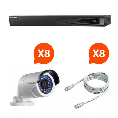 HIKVISION - Sicherheits Kamera-HIKVISION-Videosurveillance - Pack NVR 8 caméras vision noct