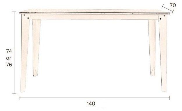 WHITE LABEL - Bürotisch-WHITE LABEL-Table repas SCUOLA 140 x 70 cm