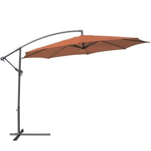 WHITE LABEL - parasol déporté de 3,5 m orange + housse - Sombrilla Con Soporte Lateral