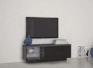 WHITE LABEL - meuble tv design treviso laqué noir - Mueble Tv Hi Fi