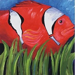 Alan Wallis Art - tomato clown fish - Óleo Sobre Tela Y Óleo Sobre Panel