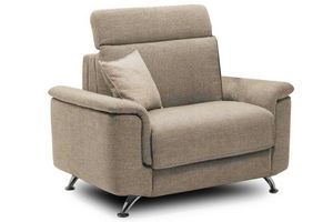 WHITE LABEL - fauteuil empire tweed beige convertible ouverture  - Sillón Cama