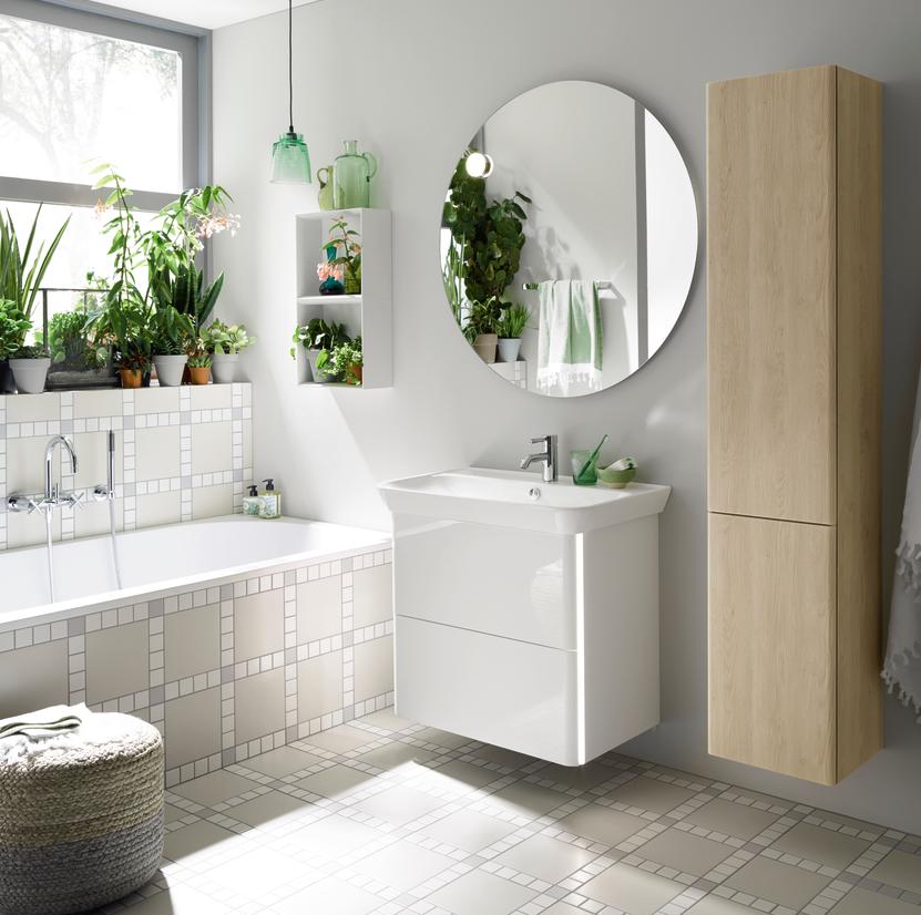 Iveo - Mueble de cuarto de baño - Blanco - Liso - Melamina