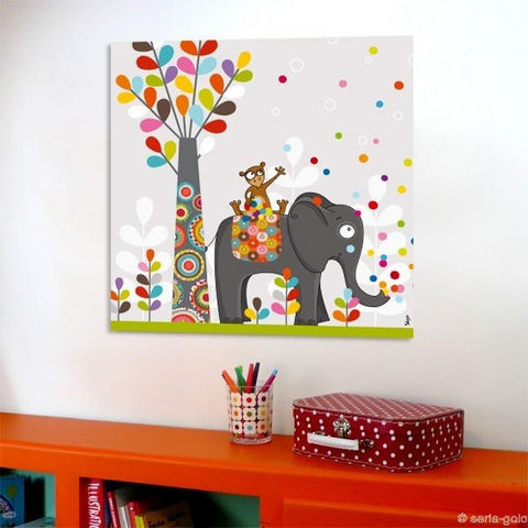 SERIE GOLO - Cuadro decorativo para niño-SERIE GOLO-Toile imprimée confettis 60x60cm