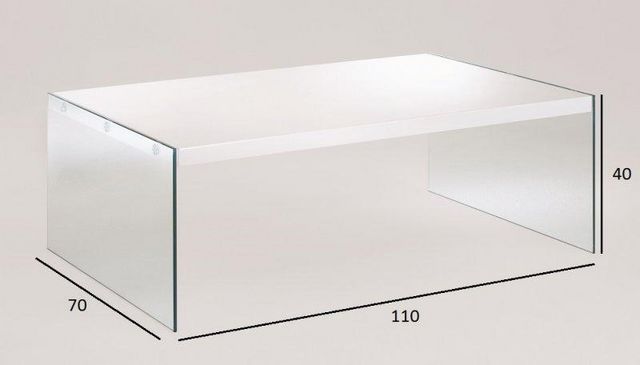 WHITE LABEL - Mesa de centro rectangular-WHITE LABEL-Table basse OCEANE  en verre.