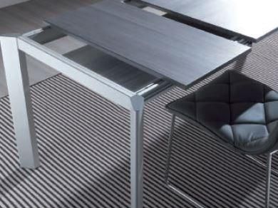 WHITE LABEL - Mesa de comedor rectangular-WHITE LABEL-Table repas extensible TECNO 130 x 80 cm en polymè