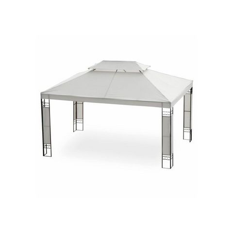 WHITE LABEL - Cenador-WHITE LABEL-Tonnelle de jardin pavillon métal 4x3 blanc