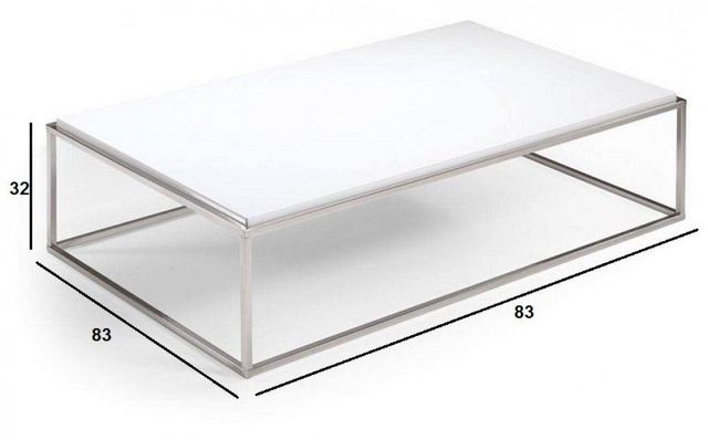 WHITE LABEL - Mesa de centro rectangular-WHITE LABEL-Table basse rectangle MIMI blanc