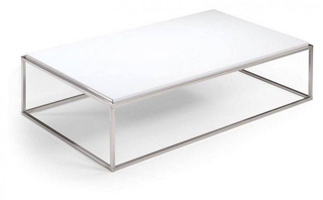 WHITE LABEL - Mesa de centro rectangular-WHITE LABEL-Table basse rectangle MIMI blanc