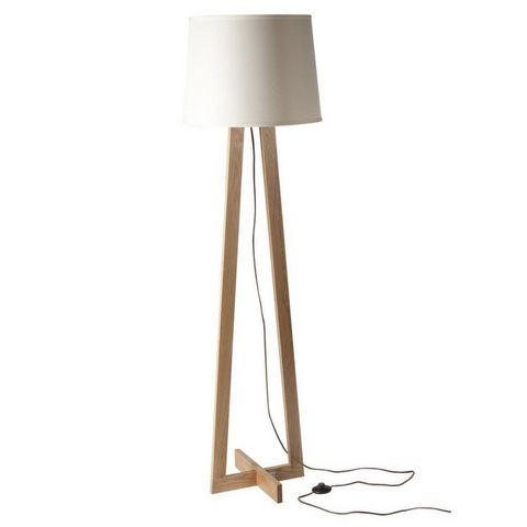 CHIARO - Lámpara de sobremesa-CHIARO-Lampe pied triangulaire scandinave abat-jour blanc