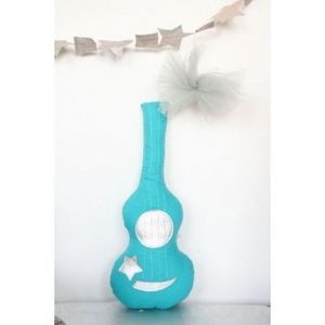 CREME ANGLAISE - crème anglaise - mini guitare hochet turquoise - - Sonaglino