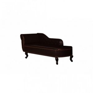 WHITE LABEL - fauteuil canapé méridienne marron - Chaise Longue