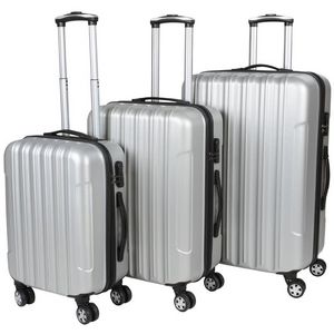 WHITE LABEL - lot de 3 valises bagage rigide gris - Trolley / Valigia Con Ruote