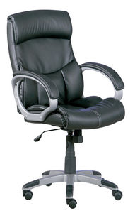WHITE LABEL - fauteuil de bureau ergonomique coloris noir design - Poltrona Ufficio