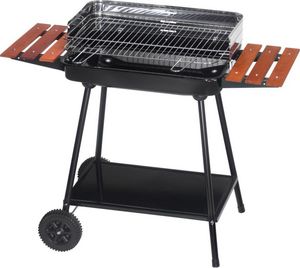 Dalper - barbecue sur roulettes avec tablettes bois - Barbecue A Carbone