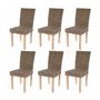 Sedia-WHITE LABEL-Lot de 6 chaises de salle à manger en rotin kubu