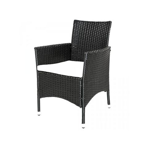 WHITE LABEL - Set tavolo e sedie da giardino-WHITE LABEL-Salon de jardin 6 chaises + table noir
