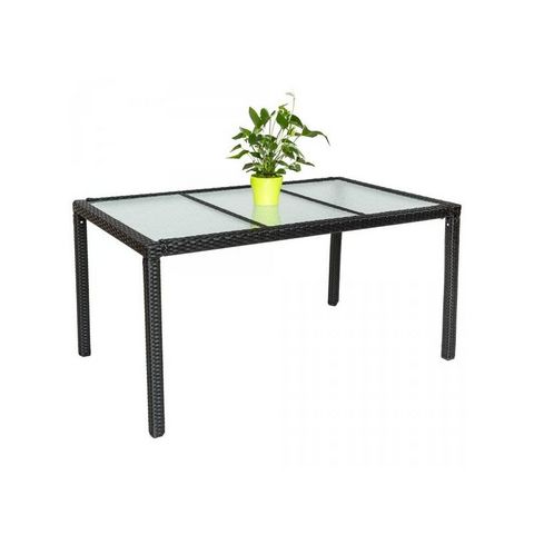 WHITE LABEL - Set tavolo e sedie da giardino-WHITE LABEL-Salon de jardin 6 chaises + table noir