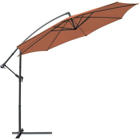 WHITE LABEL - Ombrellone con braccio laterale-WHITE LABEL-Parasol déporté de 3,5 m orange + Housse